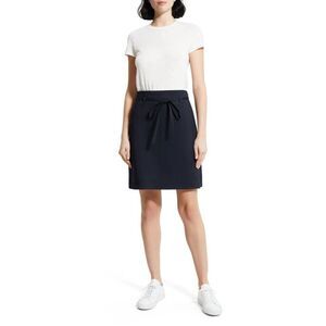 Theory A-Line Skirt in Stretch Linen Navy size 2